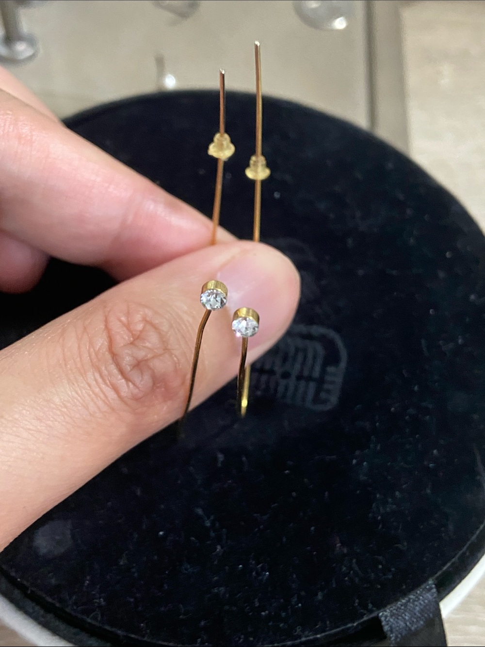 Delicate Gold-Tone Threader Earrings with Clear Crystals